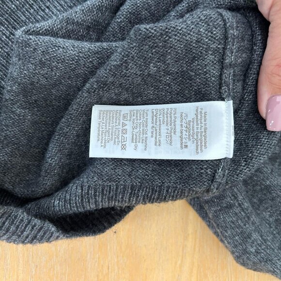 J Crew Sweater Mens Large Gray Shawl Collar Wool Blend Pullover Rib Knit Casual - Picture 7 of 9